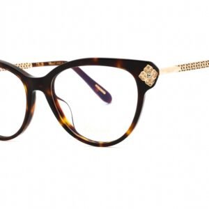 Chopard VCH332S SHINY BROWN HAVANA/YELLOW/Clear demo lens 0743 54-16-140 MM