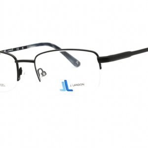 J. Landon JL1001 shiny black/clear demo lens 001 54-19-145 MM