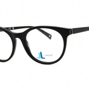 J. Landon JL5014 shiny black/clear demo lens 001 52-18-145 MM