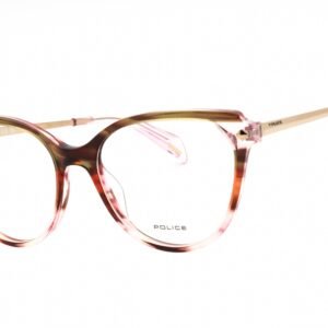 Police VPLL27 BROWN/PINK/ STREAKED ORANGE/clear demo lens 06DB 53-17-140 MM