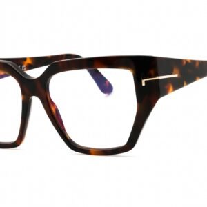 Tom Ford FT5951-B dark havana/clear/blue-light block lens 052 54-16-140 MM