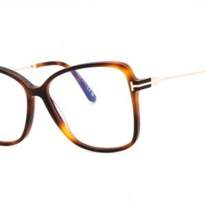 Tom Ford FT5953-B blonde havana/clear/blue-light block lens 053 55-13-140 MM