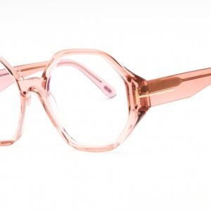 Tom Ford FT5967-B shiny pink/Clear/Blue-light block lens 072 53-18-140 MM