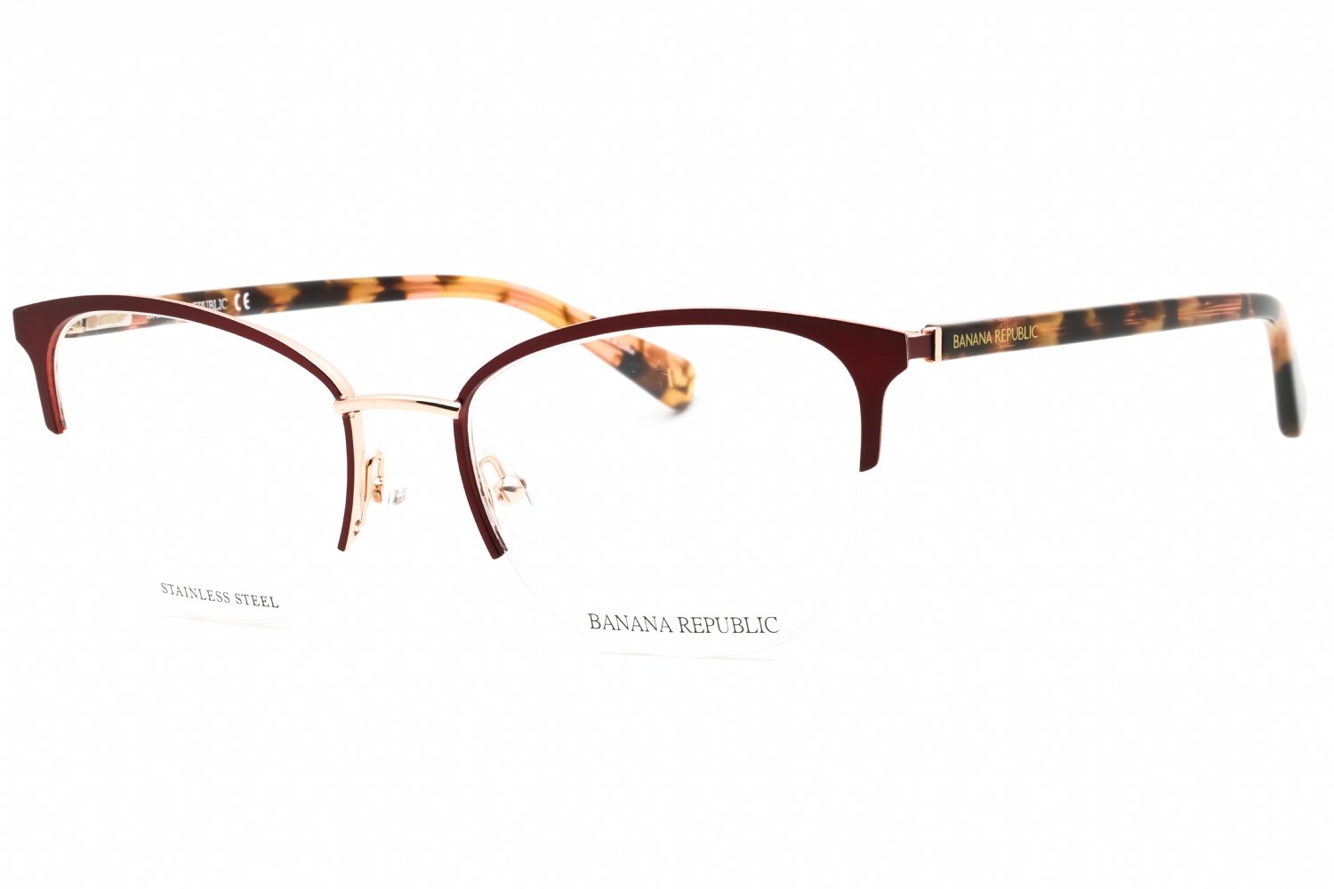 Banana Republic BR 223 BURGUNDY GOLD/Clear demo lens 06K3 00 52-18-140 MM
