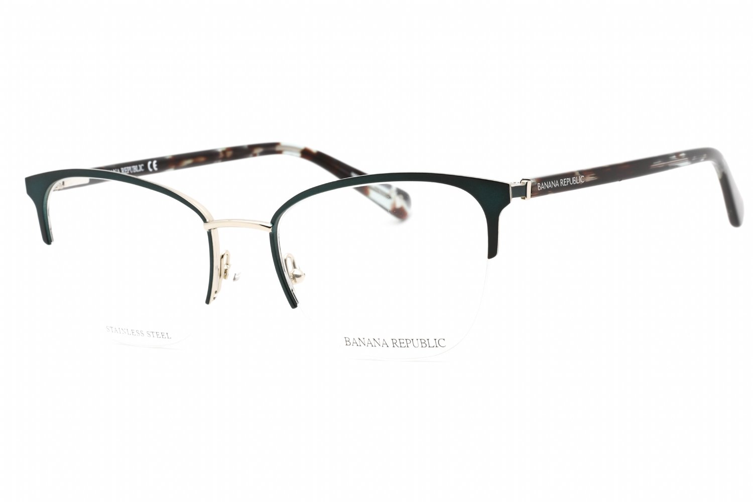 Banana Republic BR 223 Teal Gold / Clear demo lens 5F6 52-18-140 MM