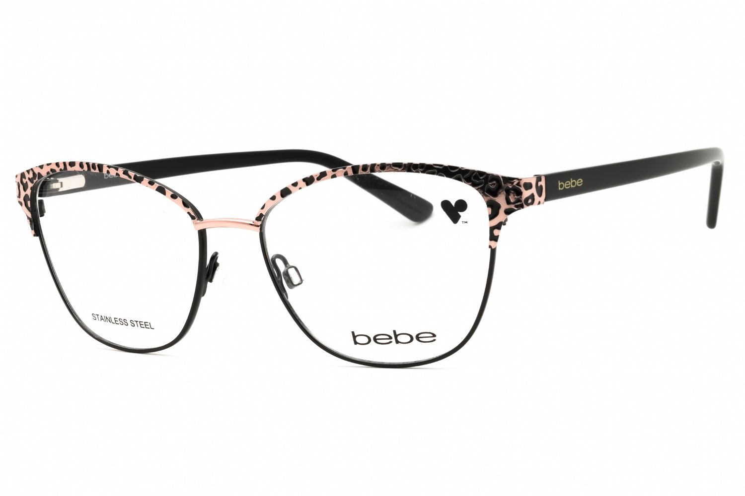 Bebe BB5202 ROSE GOLD ANIMAL/Clear demo Lens 770 53-16-140 MM