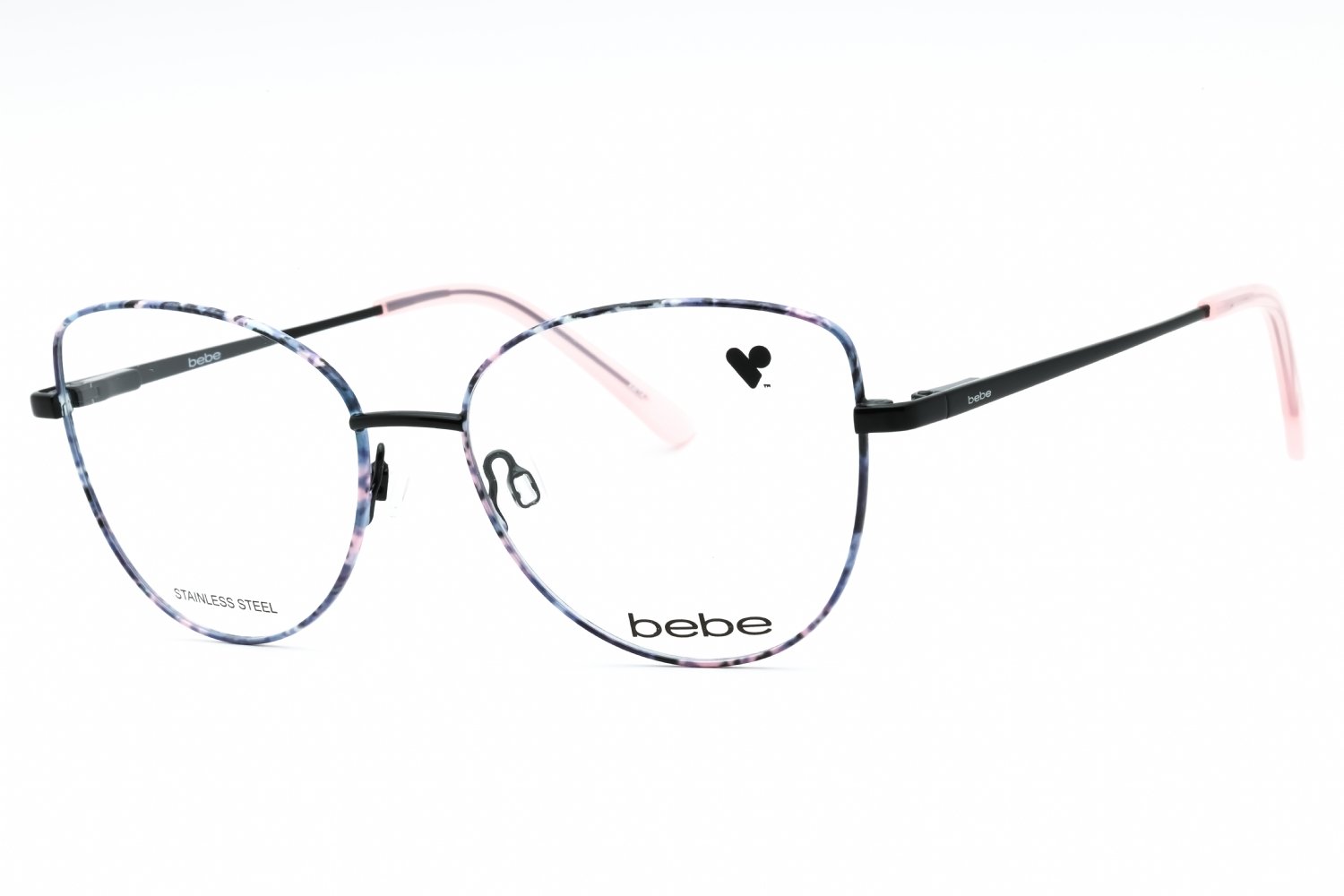 Bebe BB5207 JET FLORAL/Clear Demo Lens 001 53-16-140 MM