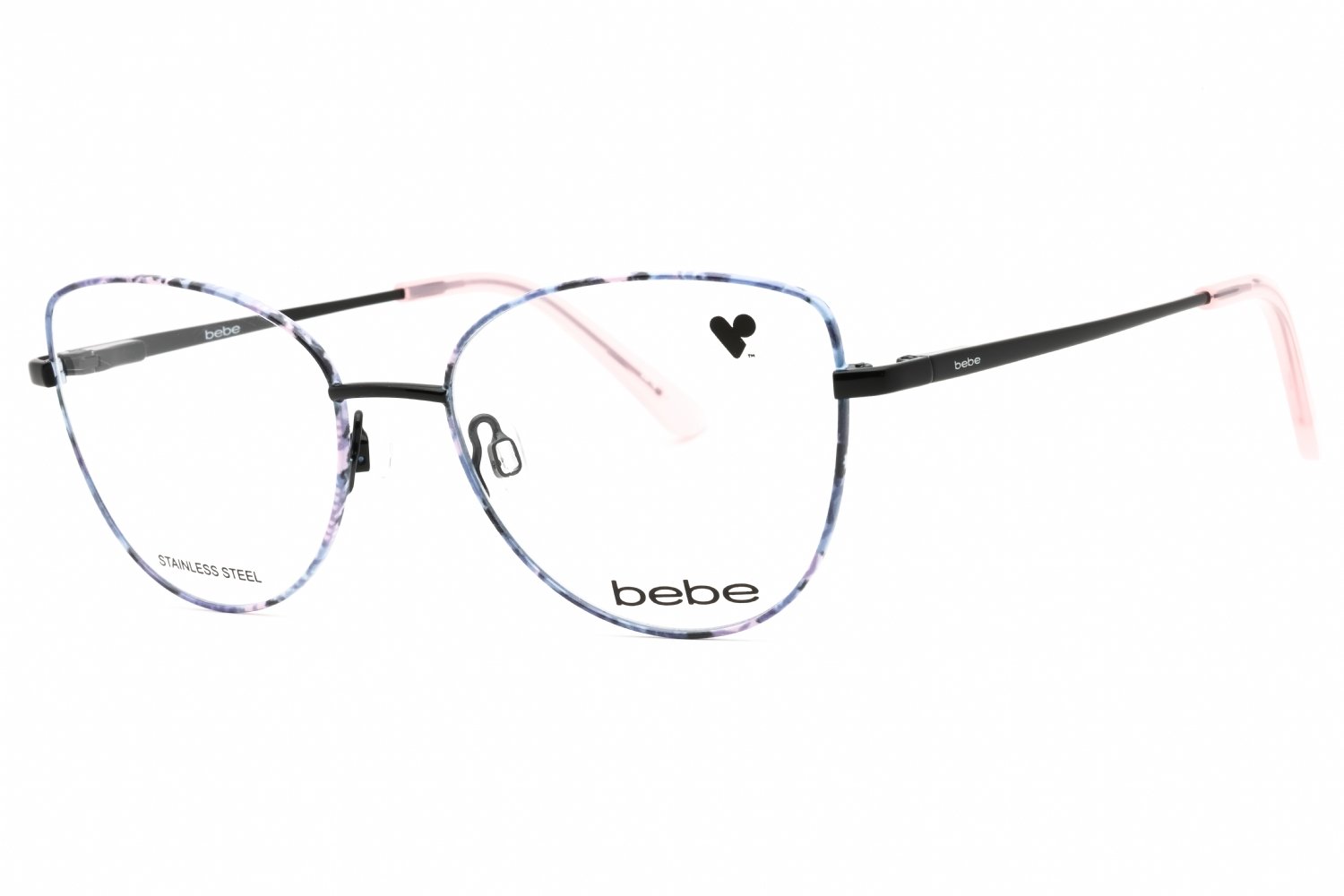 Bebe BB5207 JET FLORAL/Clear Demo Lens 001 51-16-135 MM