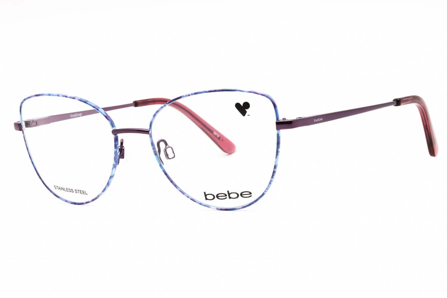 Bebe BB5207 PLUM FLORAL/Clear Demo Lens 501 51-16-135 MM