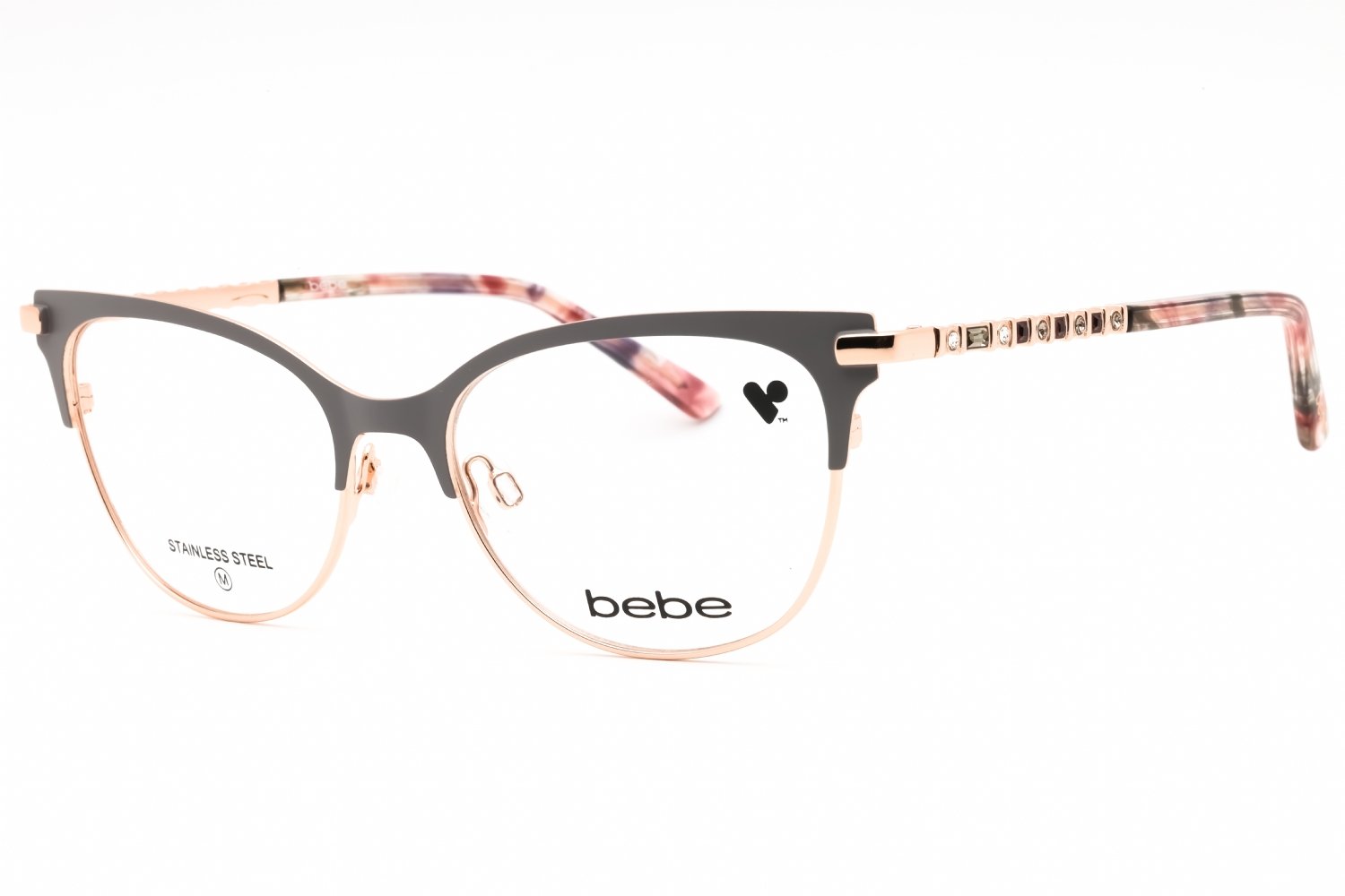 Bebe BB5224 GREY/clear demo lens 020 52-17-135 MM
