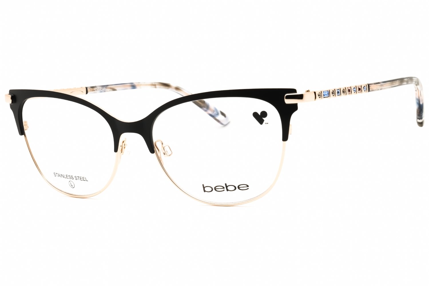 Bebe BB5224 JET/clear demo lens 001 55-17-140 MM