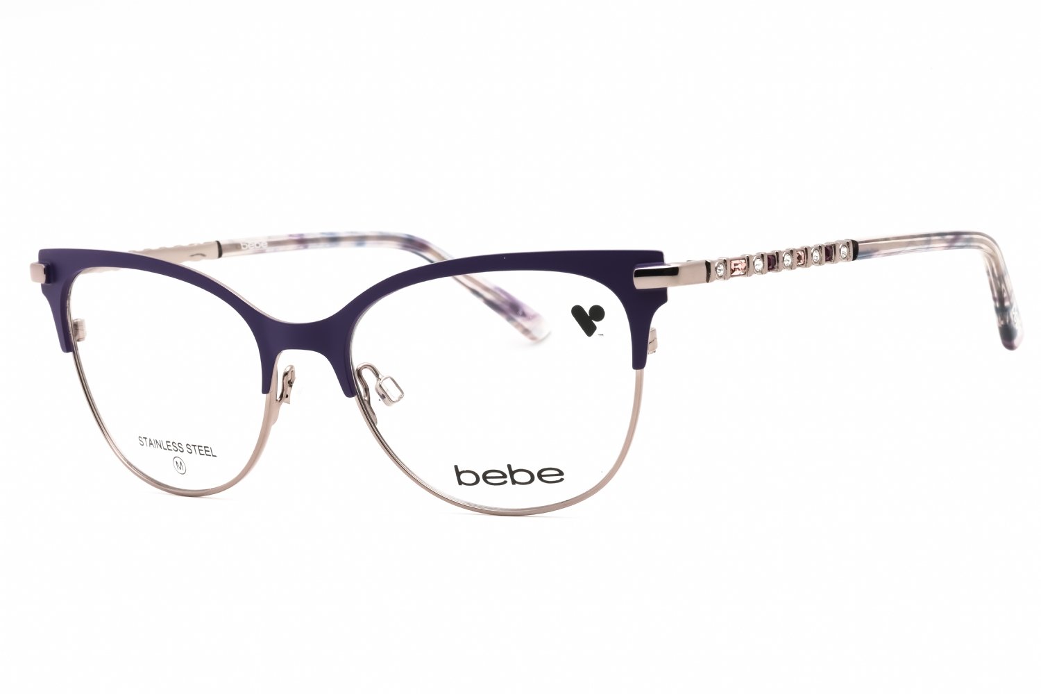 Bebe BB5224 PLUM/clear demo lens 501 52-17-135 MM
