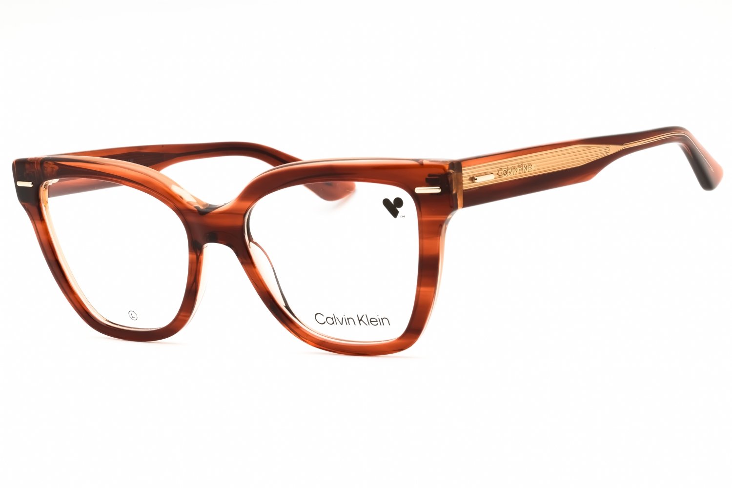 Calvin Klein CK23543 STRIPED BROWN/Clear demo lens 240 54-17-140 MM