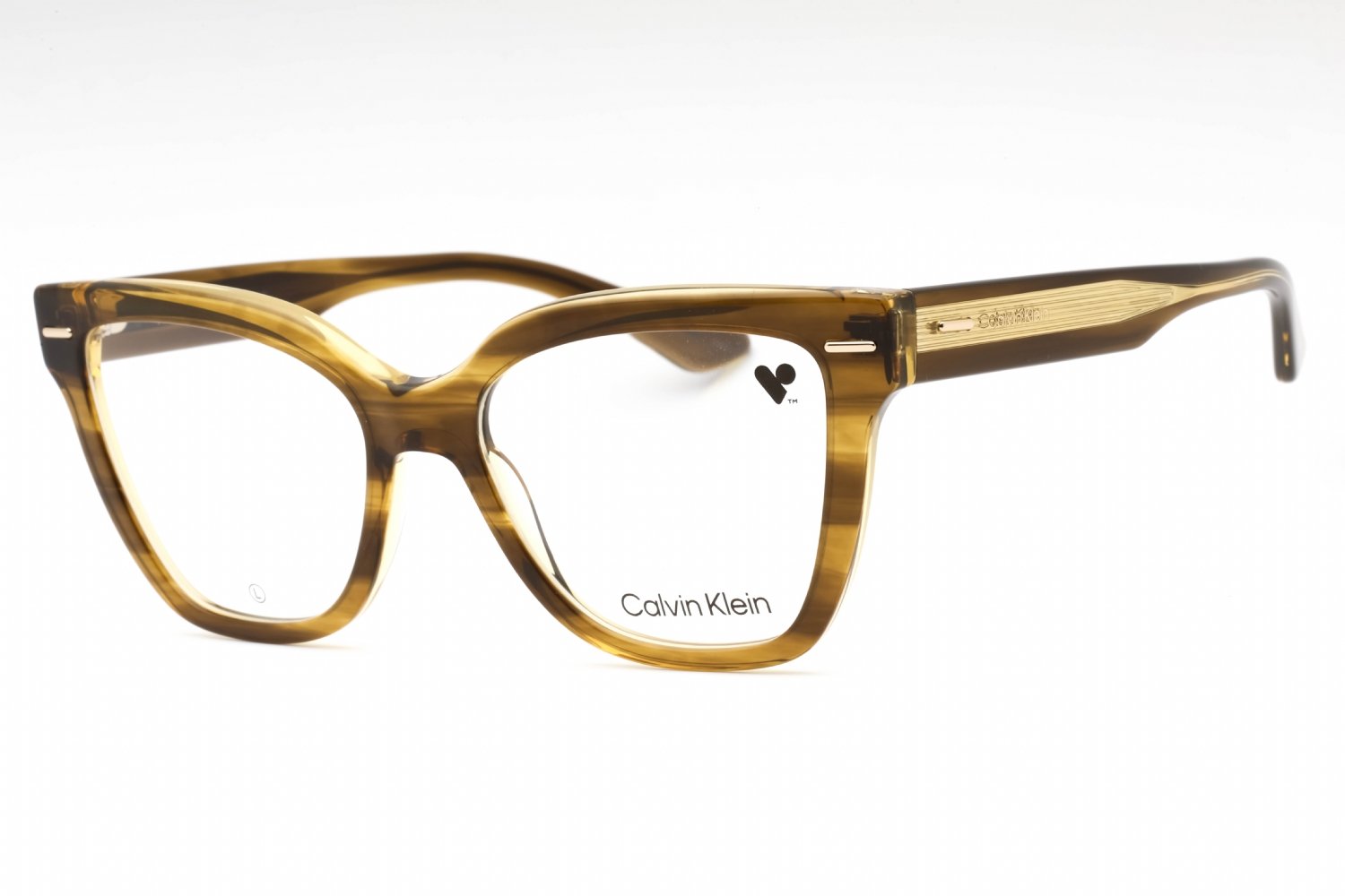 Calvin Klein CK23543 STRIPED KHAKI / Clear demo lens 317 54-17-140 MM