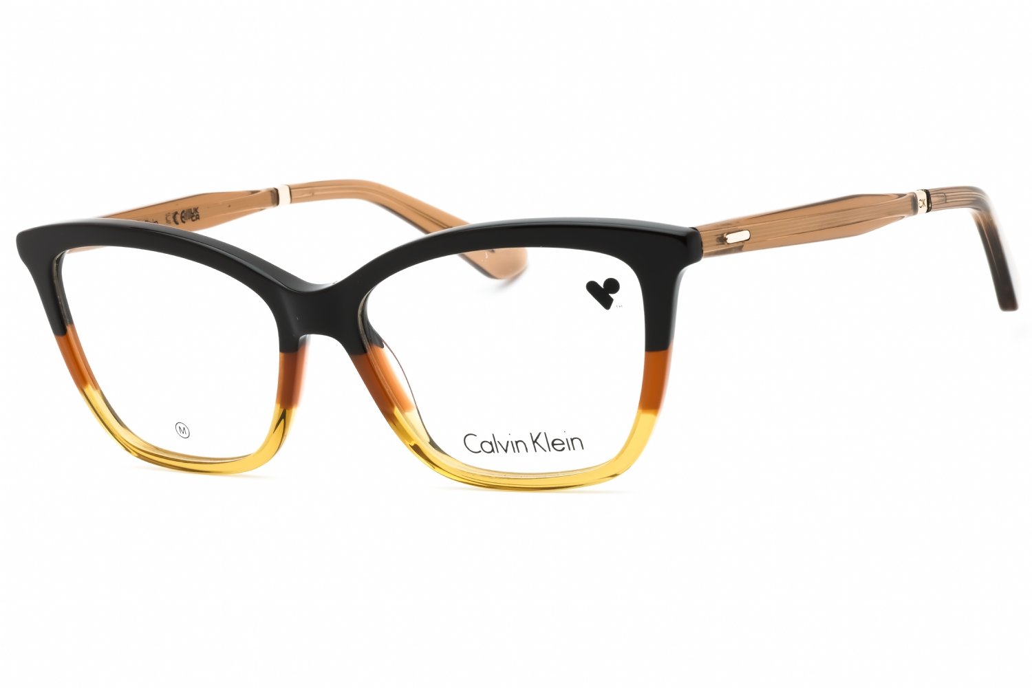 Calvin Klein CK23545 DARK BROWN/BROWN/CARAMEL/Clear demo lens 206 53-15-145 MM
