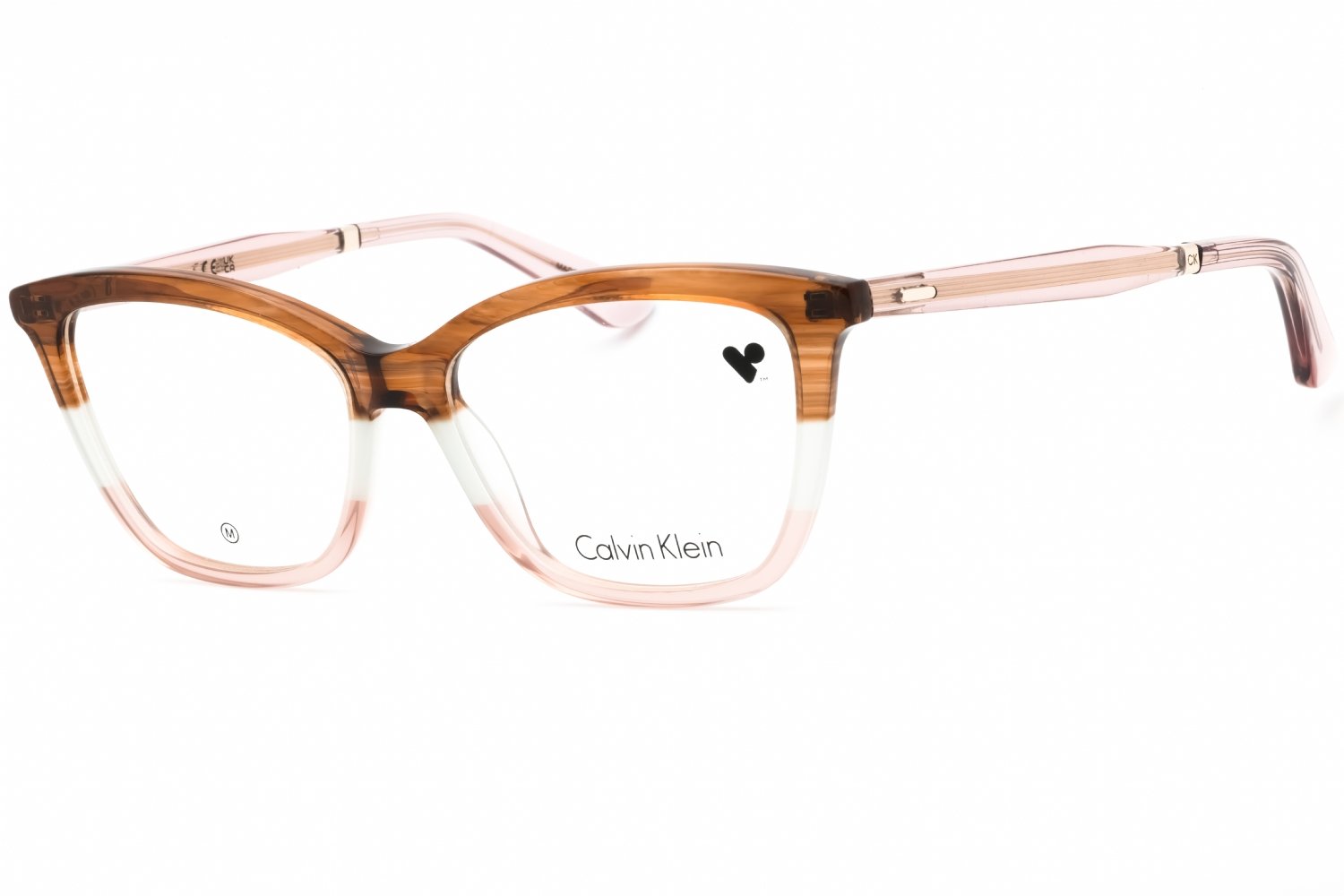 Calvin Klein CK23545 STRIPED BROWN/GREY/ROSE/Clear demo lens 225 53-15-145 MM