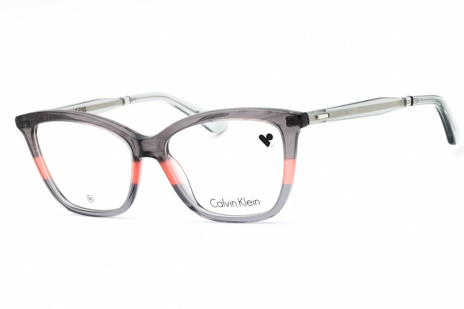 Calvin Klein CK23545 STRIPED GREY/CORAL/GREY/Clear demo lens 029 53-15-145 MM