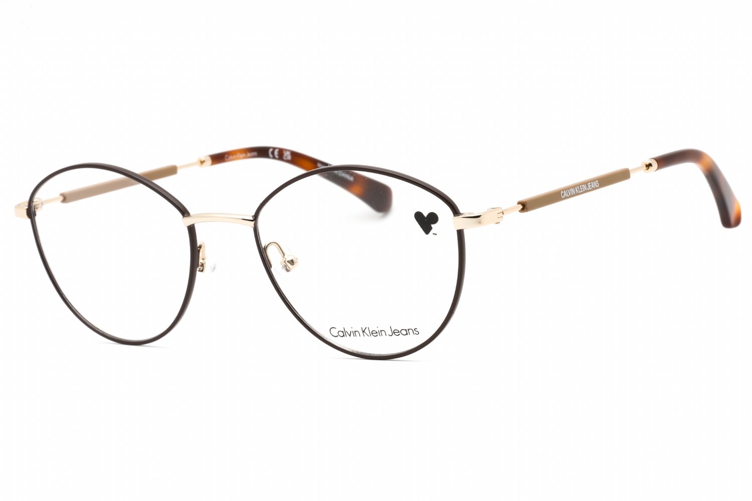 Calvin Klein Jeans CKJ19107 BROWN / clear demo lens 210 52-19-140 MM