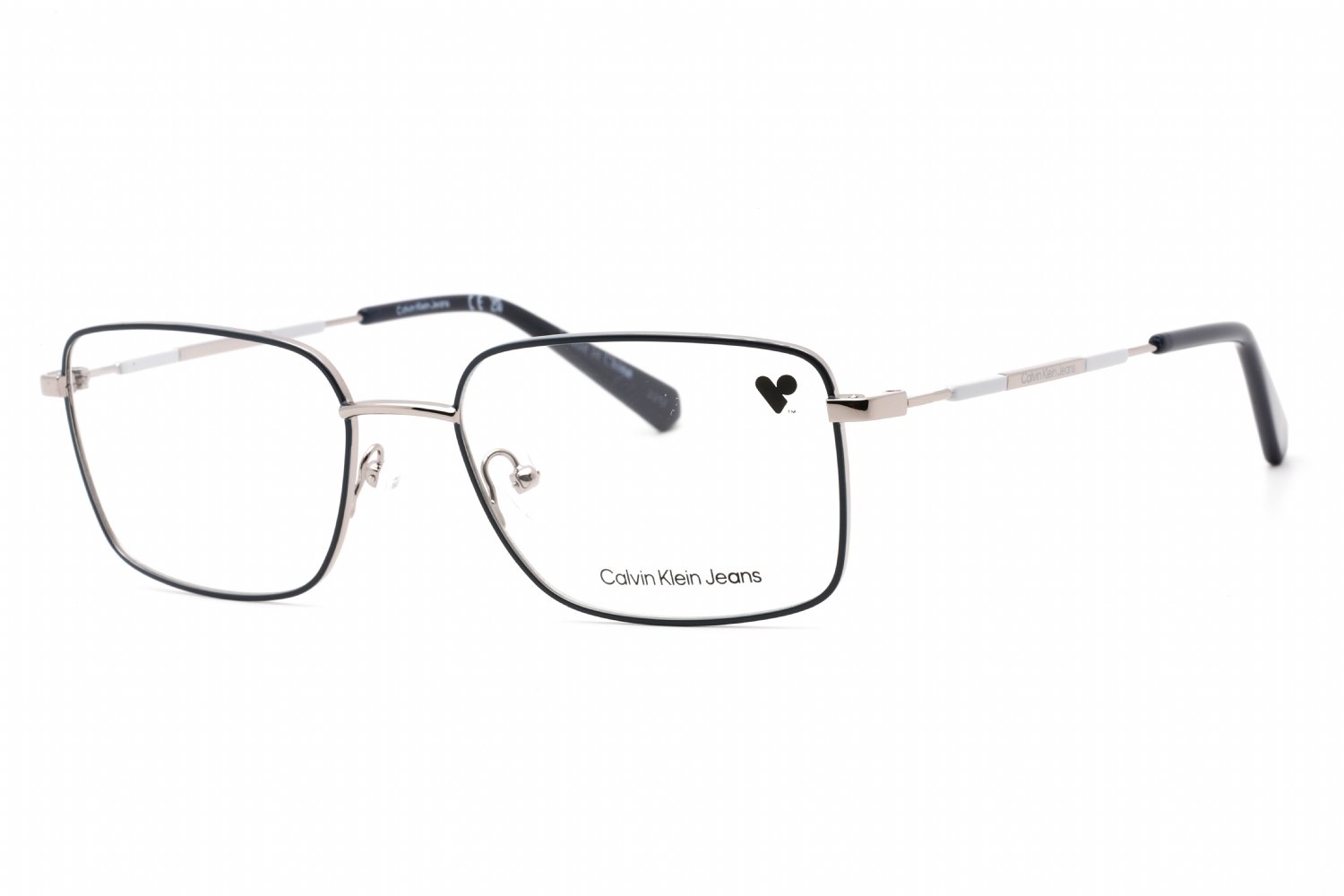 Calvin Klein Jeans CKJ21222 LIGHT RUTHENIUM / DARK BLUE/Clear demo lens 013 55-18-0 MM