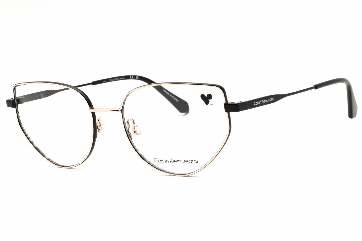 Calvin Klein Jeans CKJ22219 GOLD/BLACK/Clear demo lens 722 54-18-140 MM