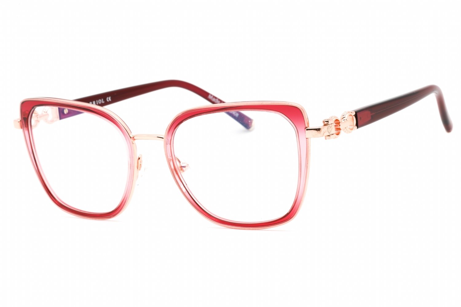 Charriol PC71055 Shiny Pink Gold/Burgundy / Clear Lens C03 52-18-0 MM