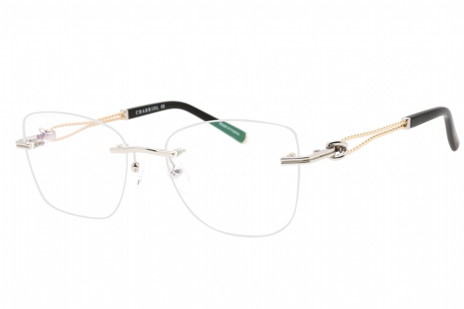 Charriol PC71061 Shiny Silver/Gold Black / Clear Lens C02 55-18-135 MM