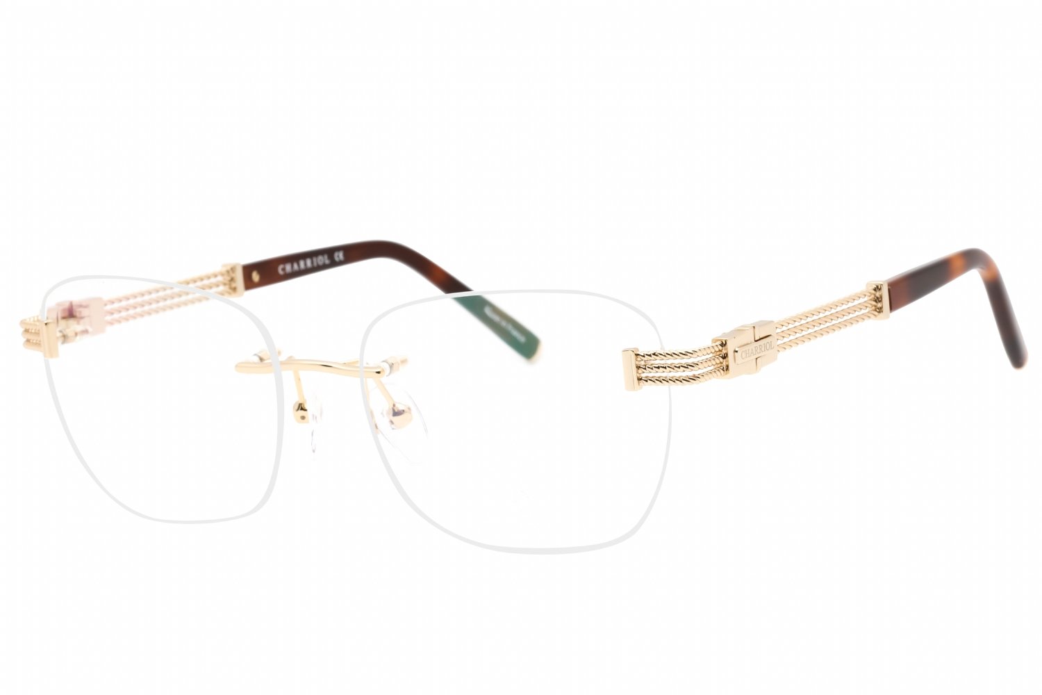 Charriol PC71065 Shiny Gold/Tortoise / Clear Lens C01 55-17-0 MM