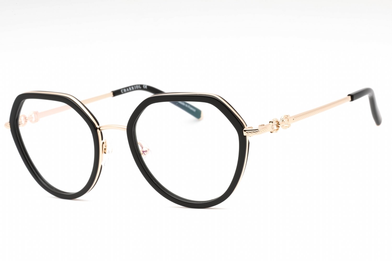 Charriol PC71070 Shiny Gold/Black / Clear demo lens C02 51-20-0 MM