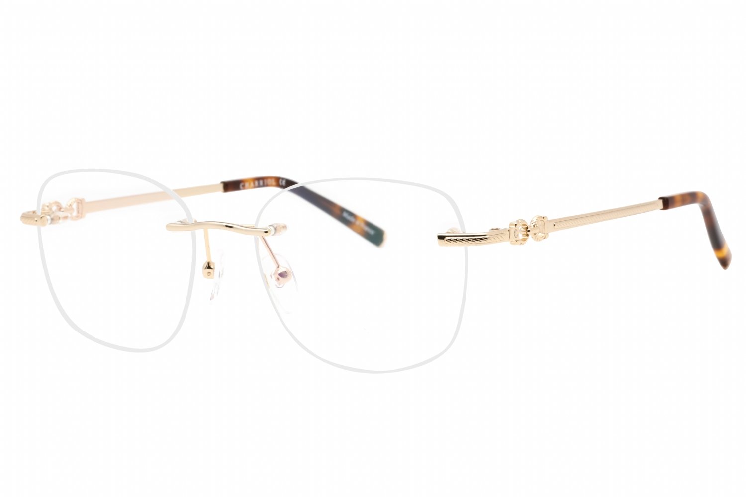 Charriol PC71072 Shiny Gold/Tortoise / Clear demo lens C01 54-18-135 MM