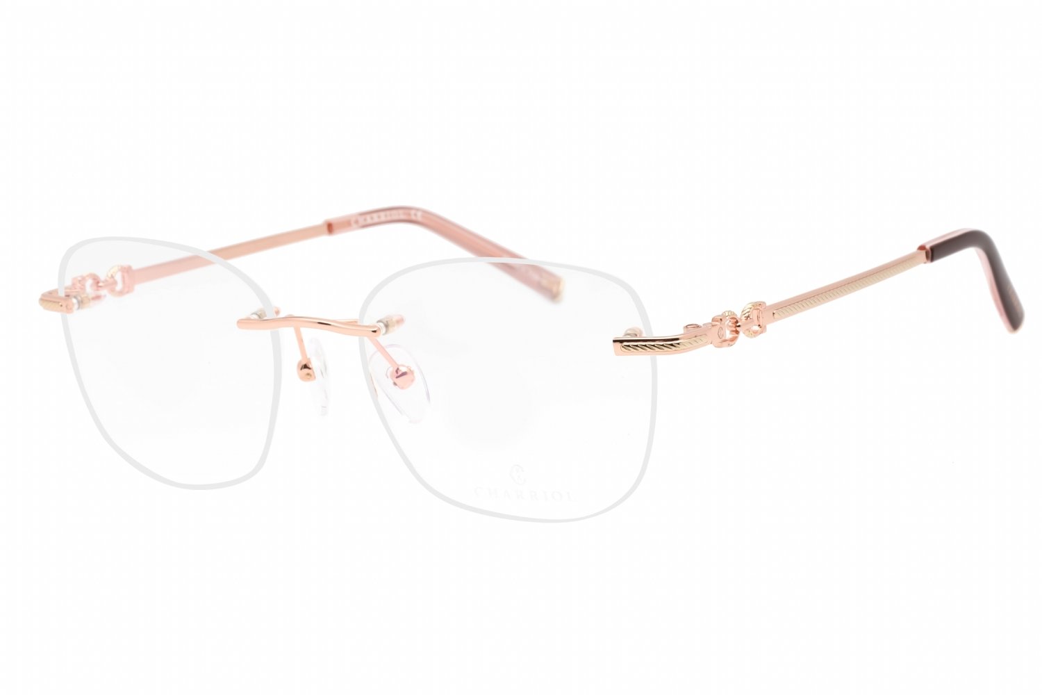 Charriol PC71072 Shiny Pink Gold/Gold Bordeaux / Clear demo lens C03 54-18-135 MM