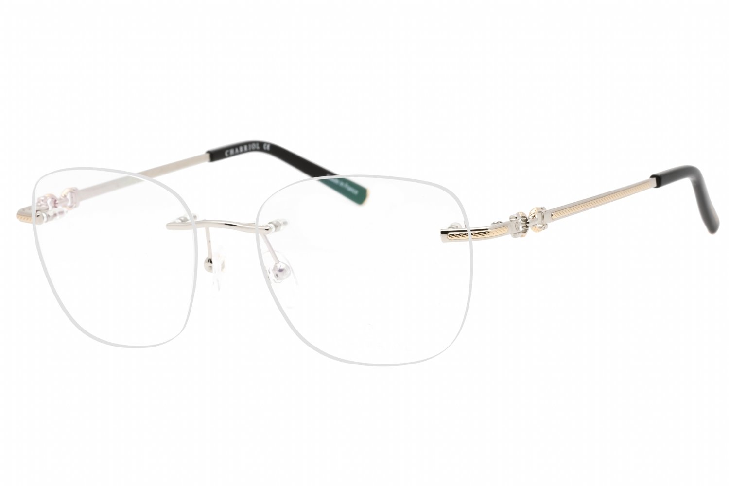 Charriol PC71072 Shiny Silver God/Black / Clear Lens C02 54-18-135 MM