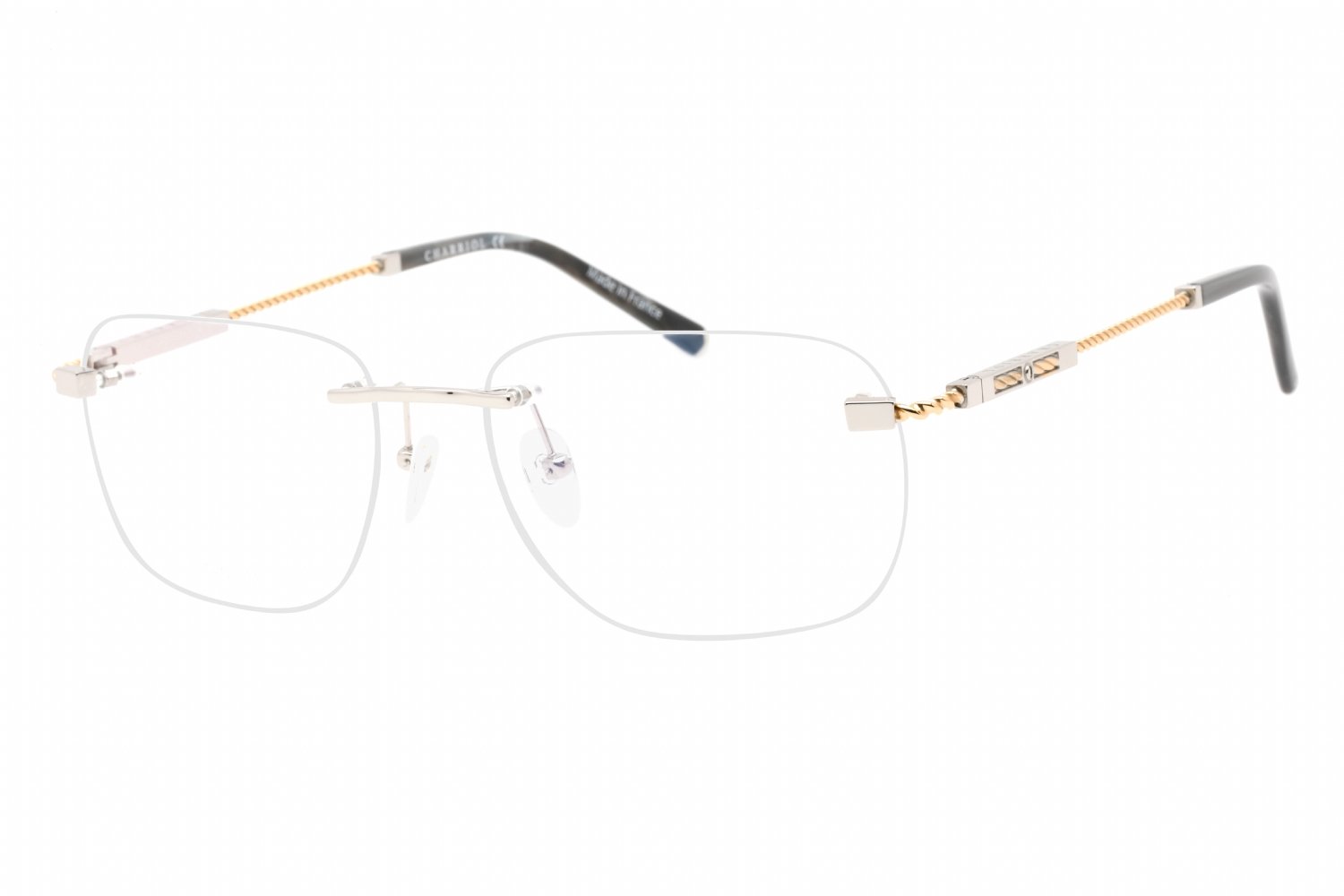 Charriol PC75104 Shiny Argent/Gold / Clear Lens C02 59-18-0 MM