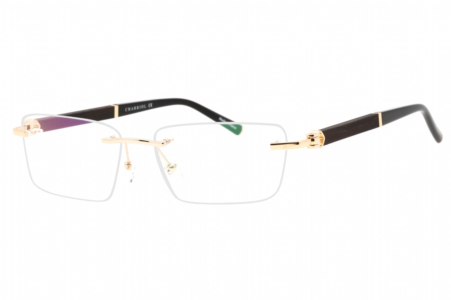 Charriol PC75109 Shiny Gold Black / Clear Lens C03 57-18-0 MM