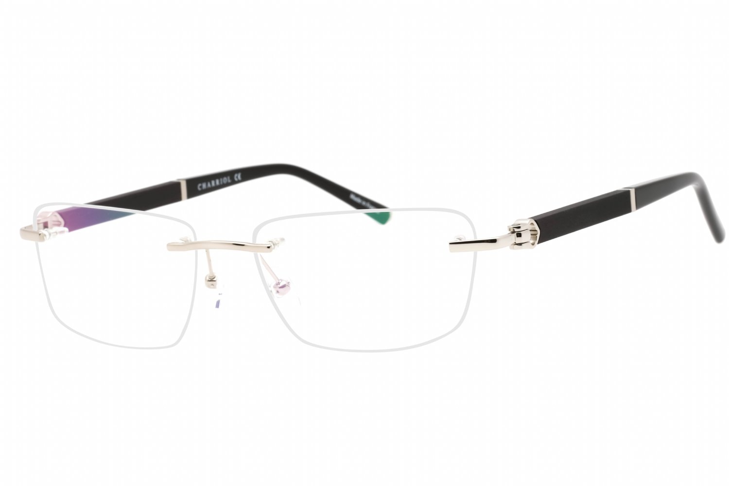 Charriol PC75109 Shiny Silver Black / Clear Lens C02 57-18-0 MM