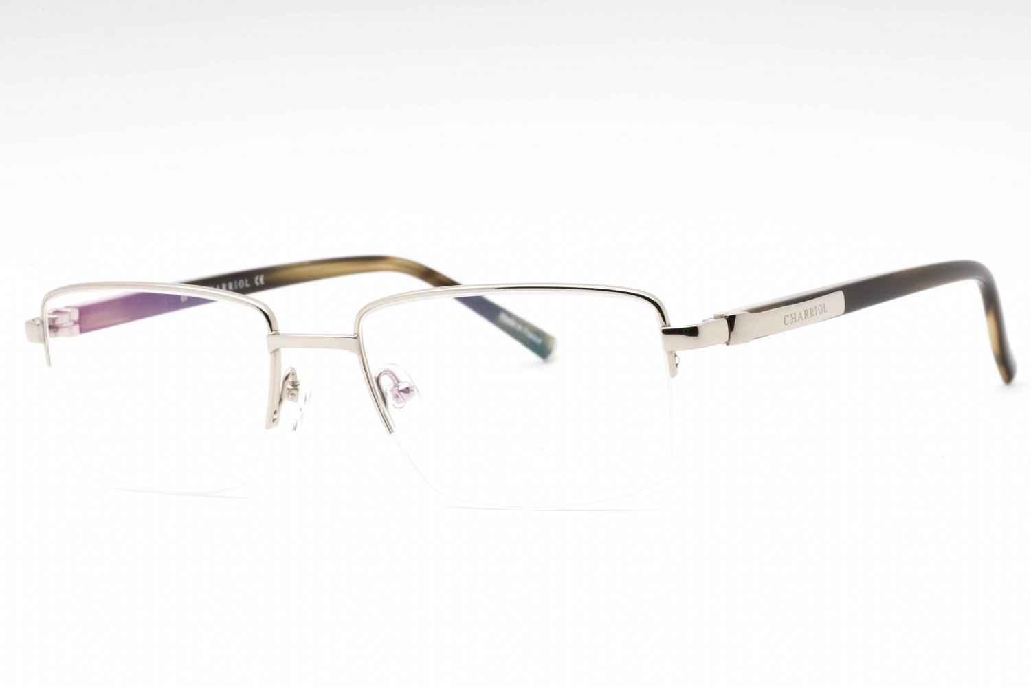 Charriol PC75111 Shiny Silver/Khaki Horn / Clear Lens C02 55-19-0 MM