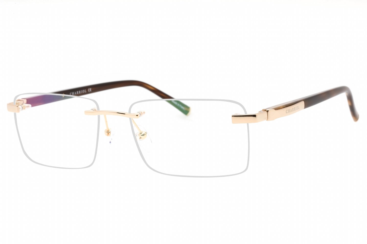 Charriol PC75112 Shiny Gold/Brown Horn / Clear Lens C01 58-18-0 MM