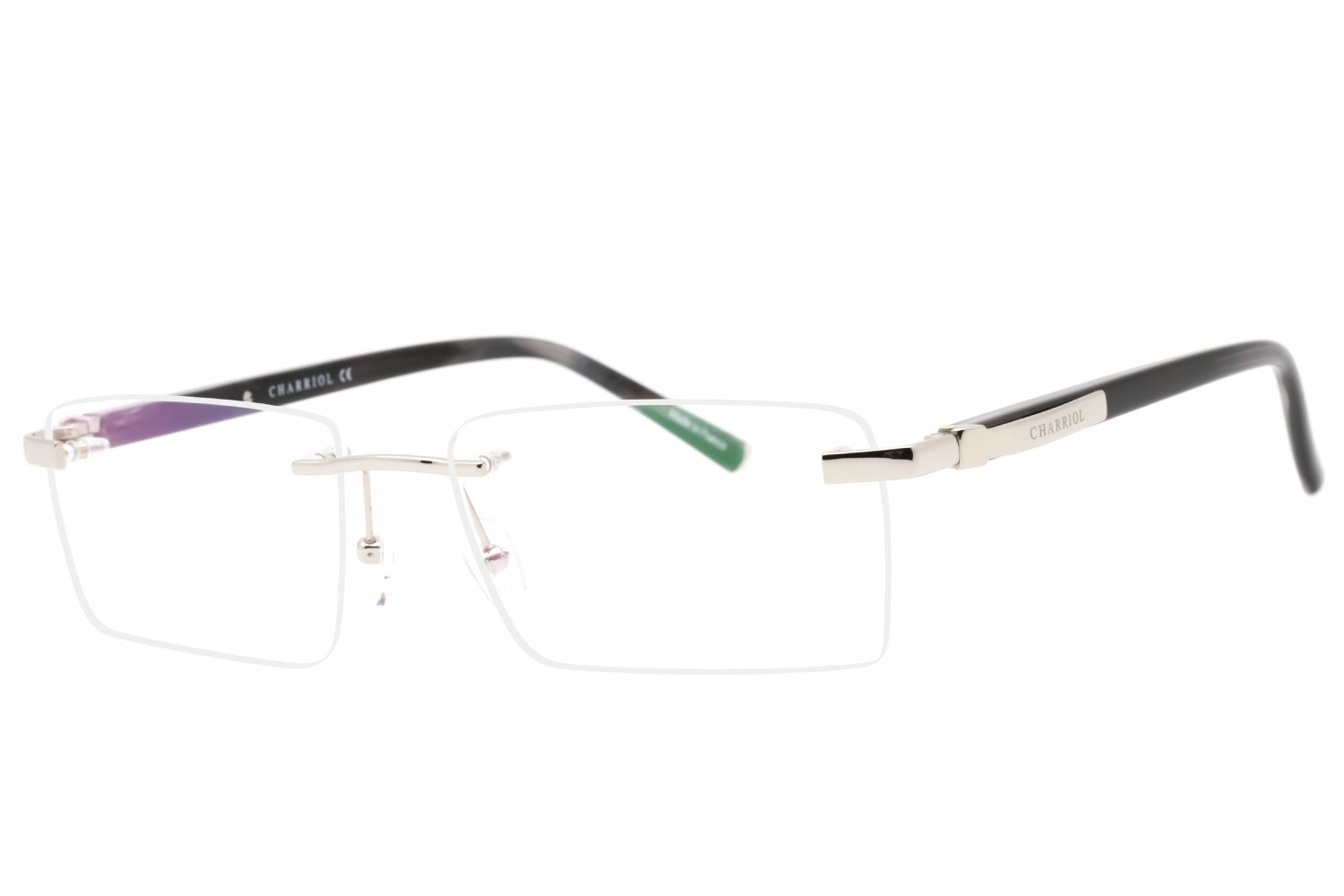 Charriol PC75112 Shiny Silver/Grey Horn / Clear Lens C02 58-18-0 MM