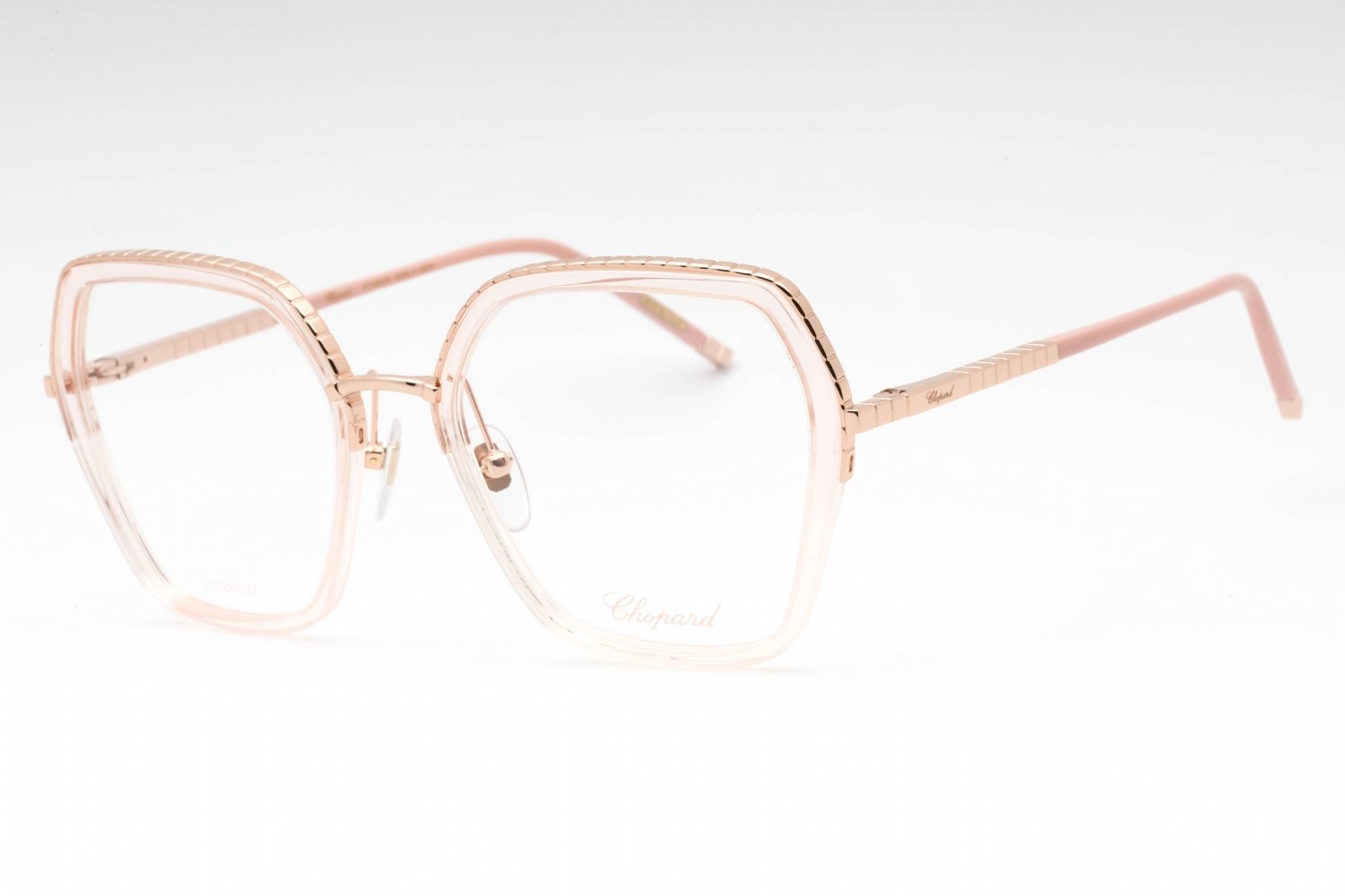 Chopard VCHG28M Transparent Beige Gold / Clear demo lens 08FC 53X18X135