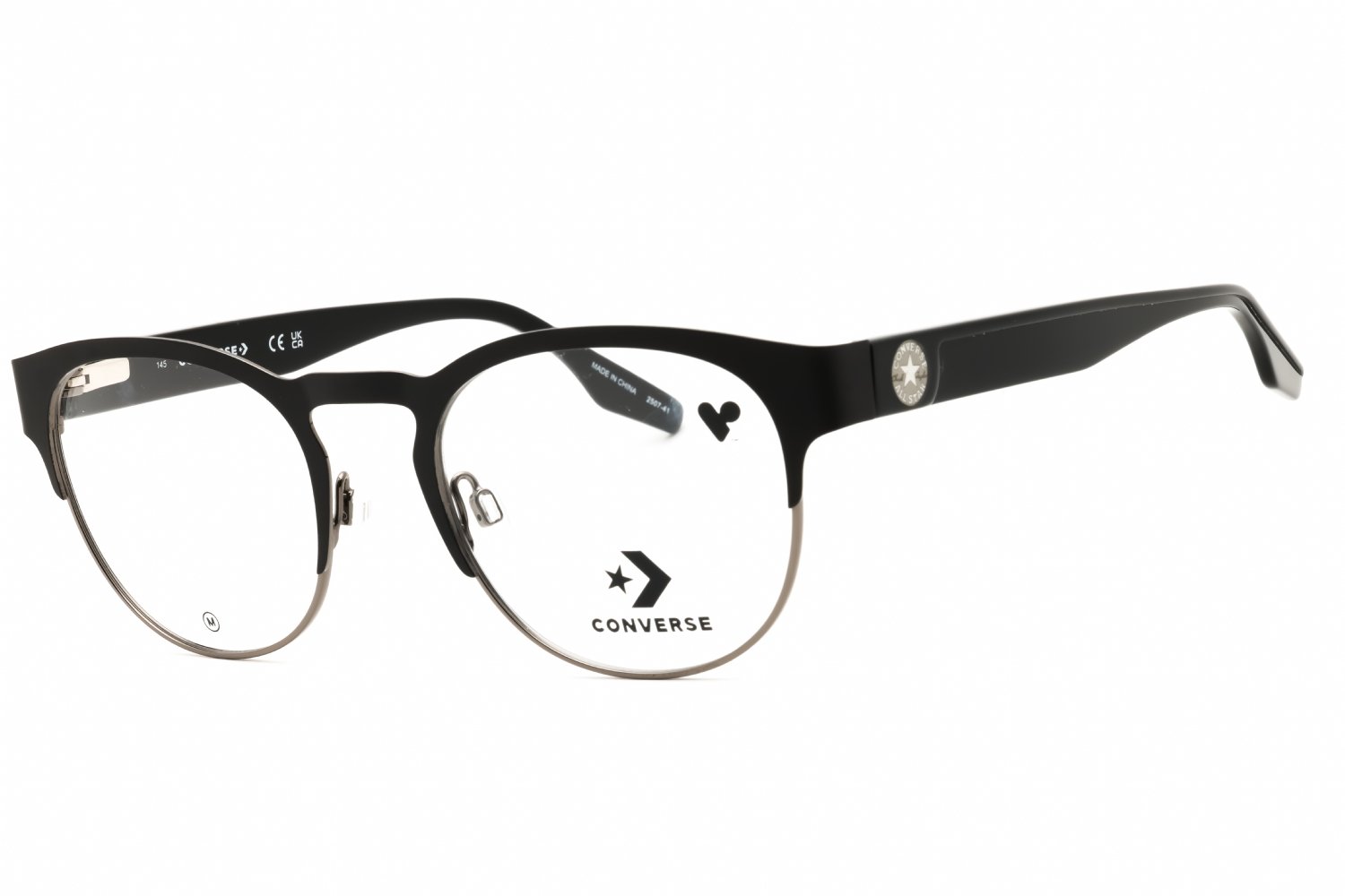 Converse CV3026 MATTE BLACK/GUNMETAL/clear demo lens 001 51-20-145 MM