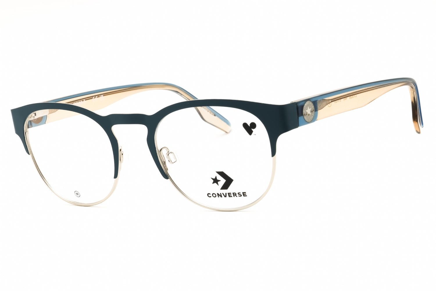 Converse CV3026 MATTE BLUE-TEAL/SILVER/clear demo lens 440 51-20-145 MM