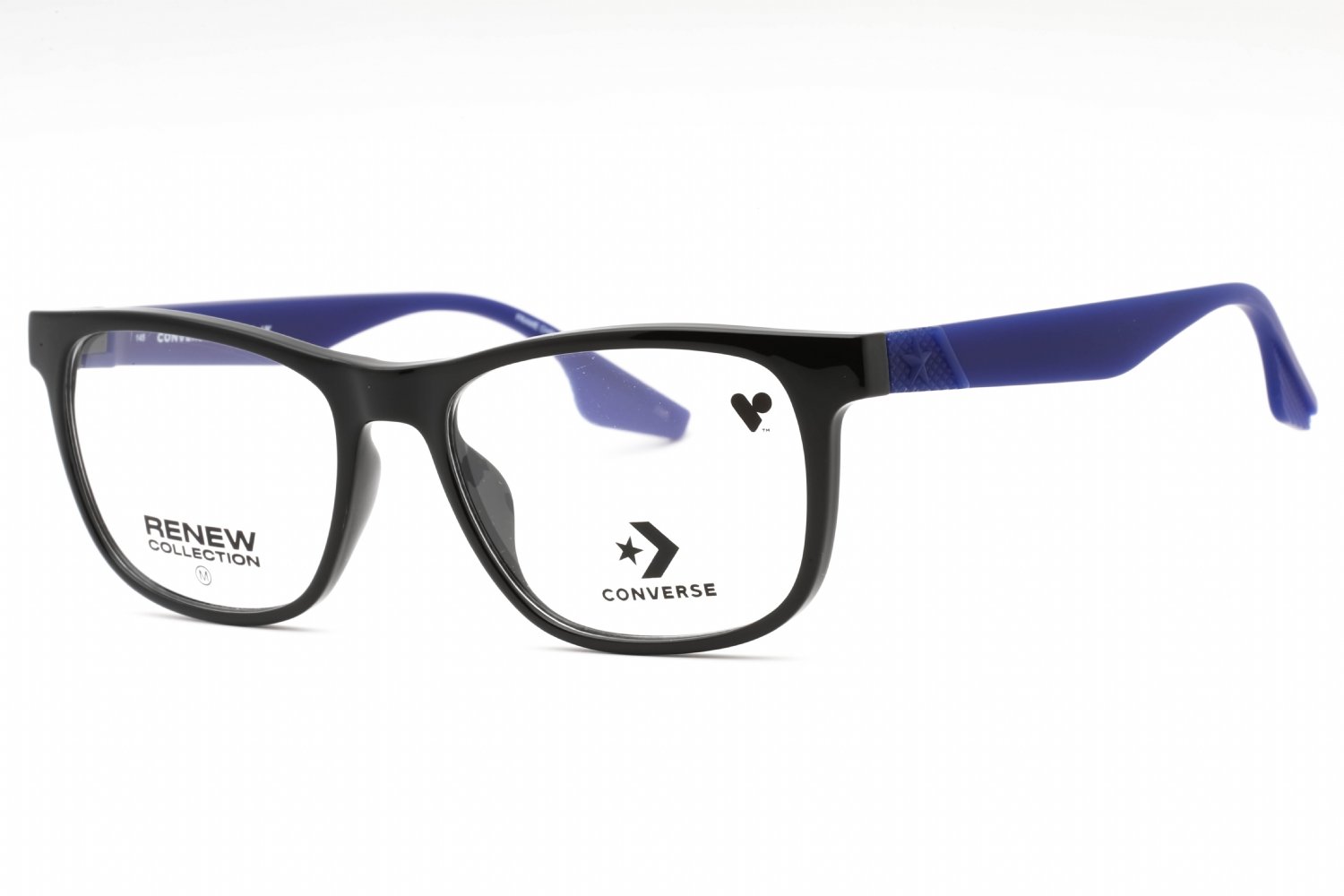 Converse CV5077 BLACK/CONVERSE BLUE/Clear demo lens 002 54-17-145 MM