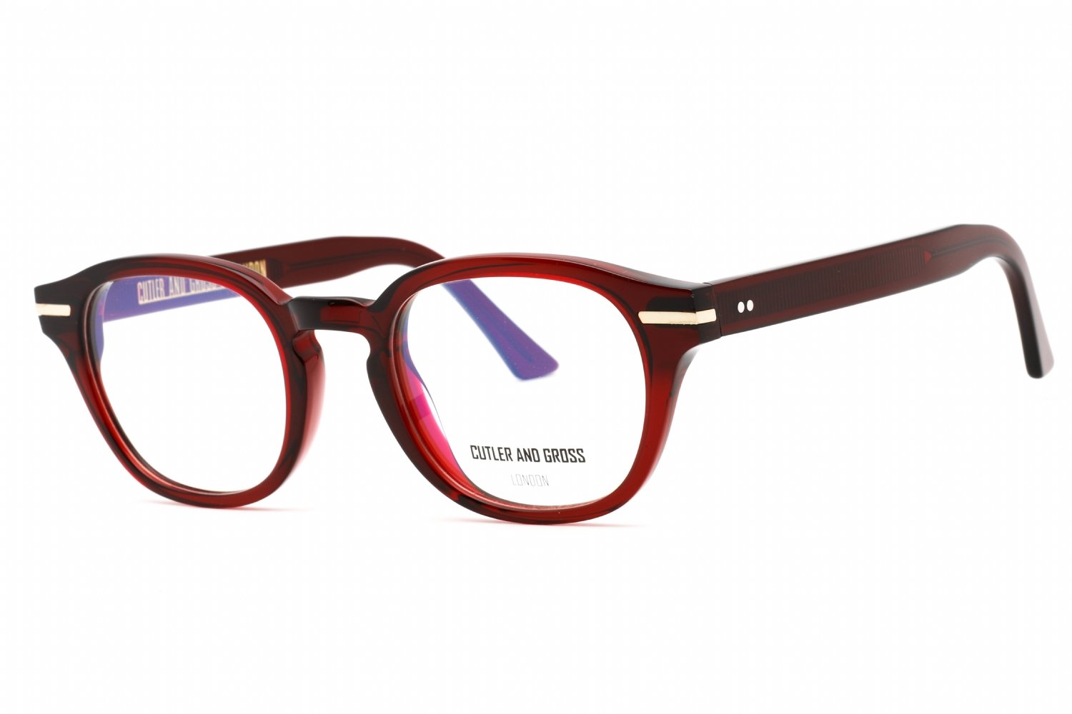 Cutler and Gross CG1356 BORDEAUX RED/Clear demo lens 007 51-22-145 MM