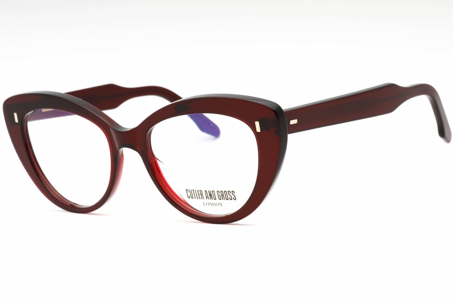 Cutler and Gross CGOP135053 BURGUNDY/Clear demo lens 008 53-18-145 MM