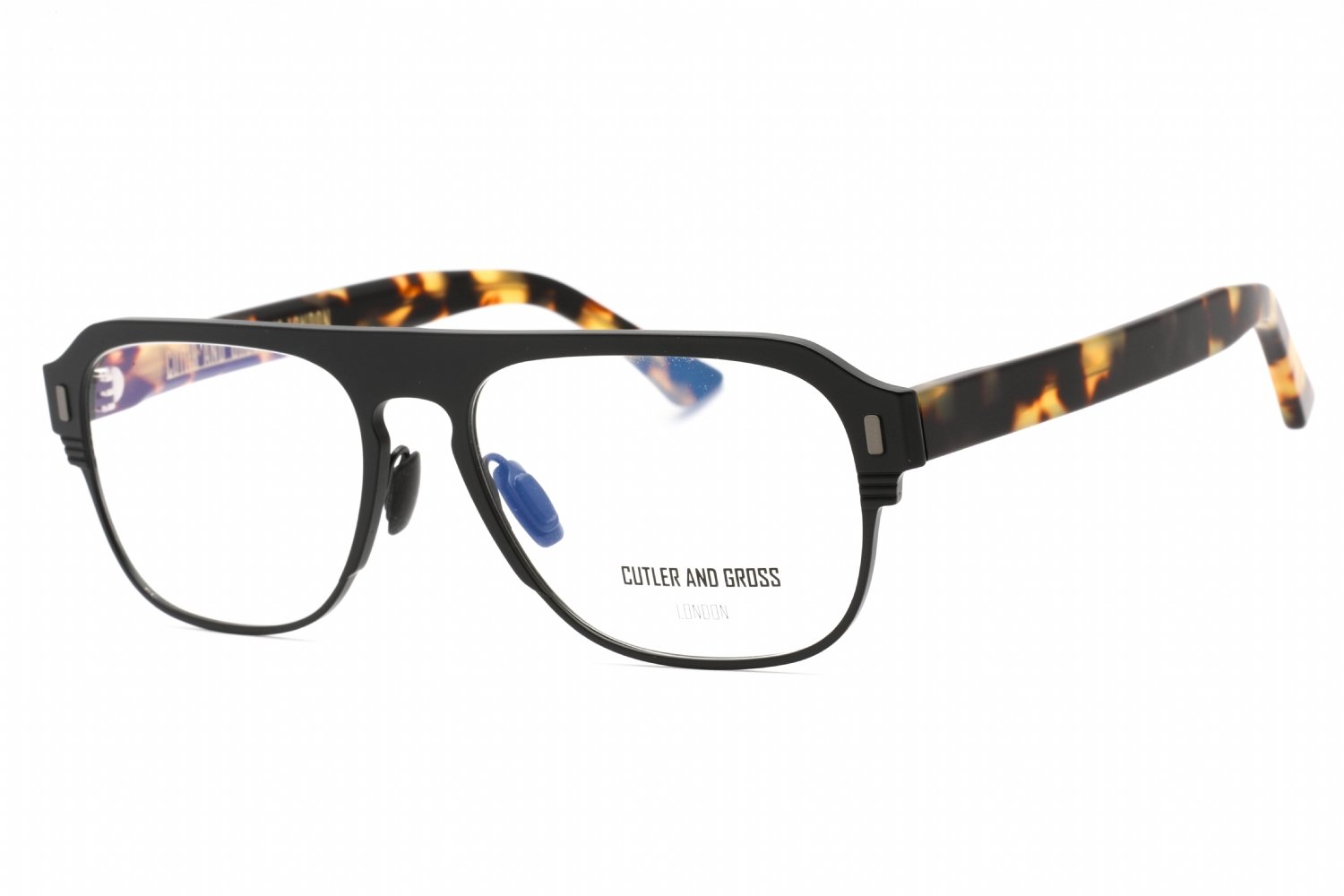 Cutler and Gross CGOP136555 Matte Black/Titanium / Clear Lens 003 55-17-145 MM