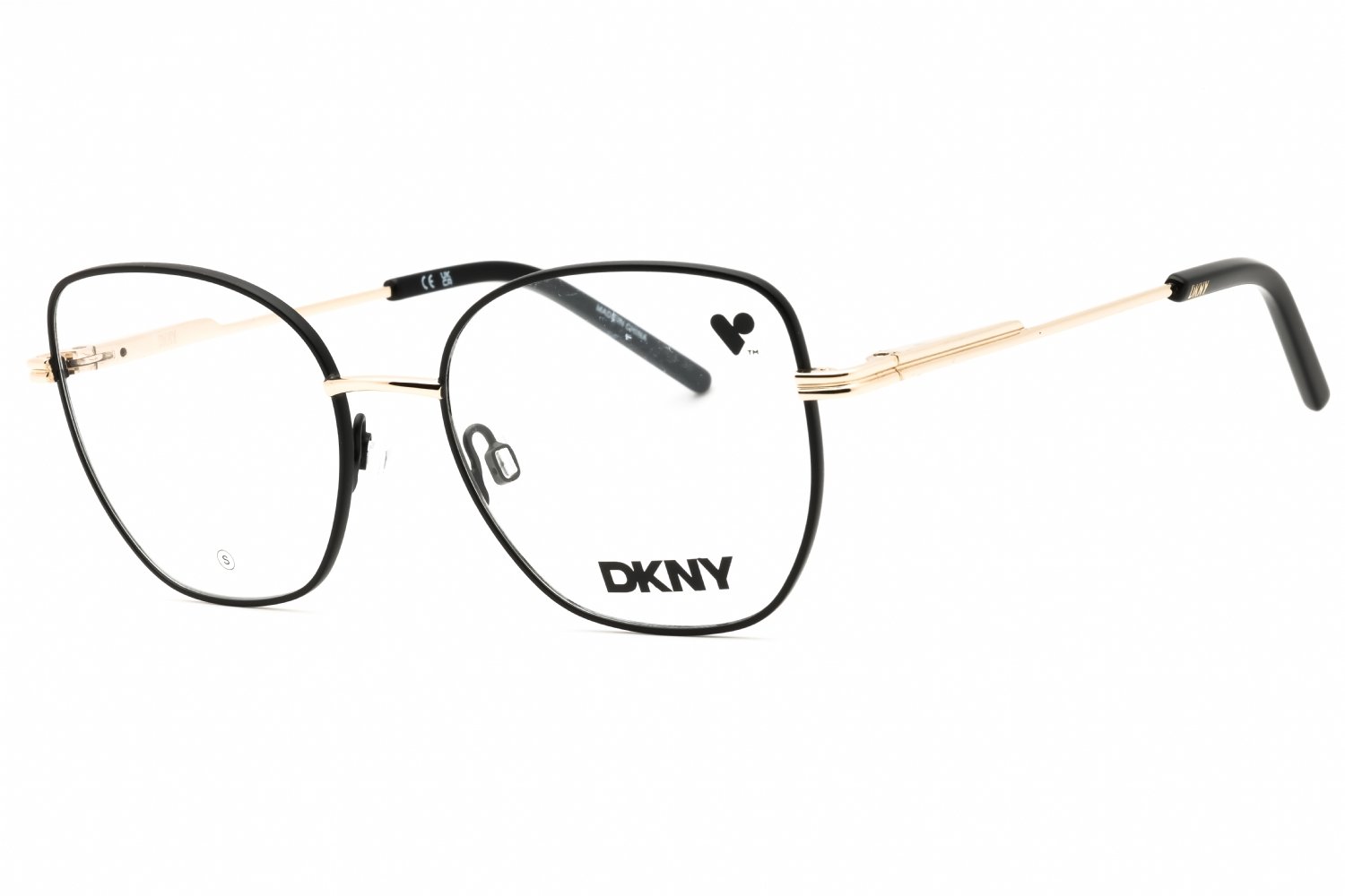 DKNY DK1034 BLACK/GOLD/Clear demo lens 001 51-17-135 MM