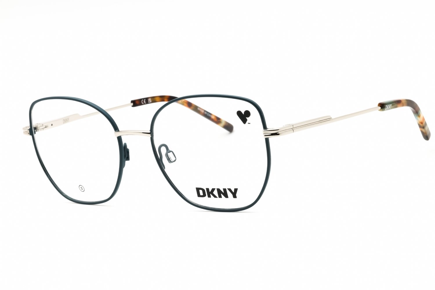 DKNY DK1034 TEAL/SILVER/Clear demo lens 440 51-17-135 MM