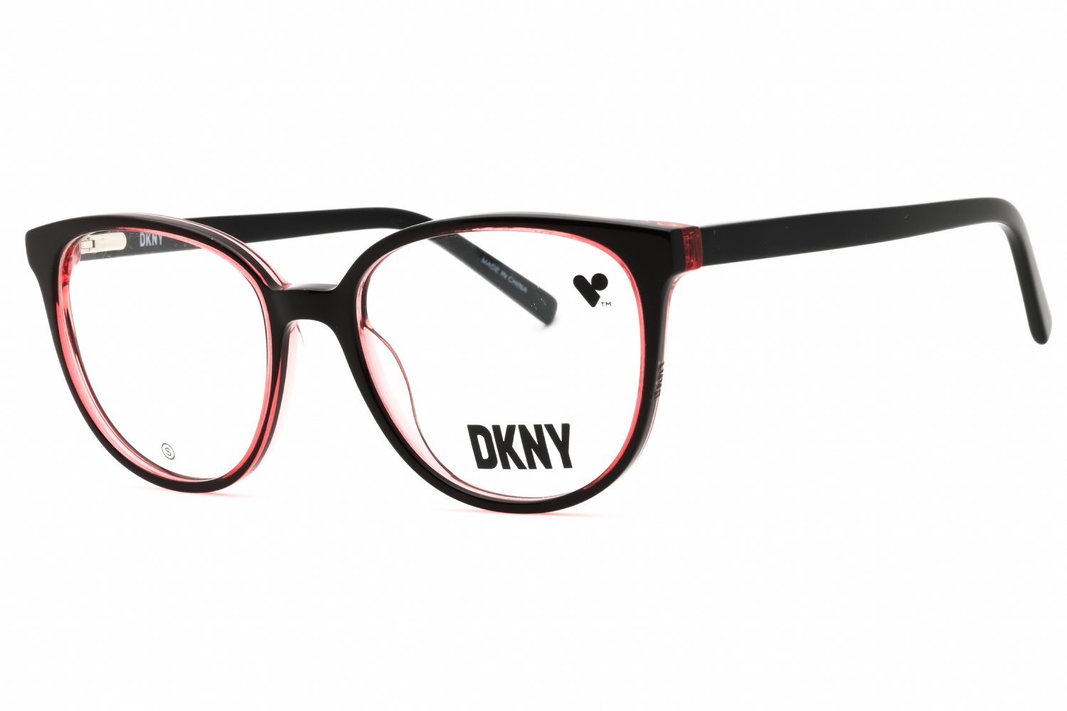 DKNY DK5059 BLACK/CORAL LAMINATE/Clear demo lens 001 51-17-135 MM