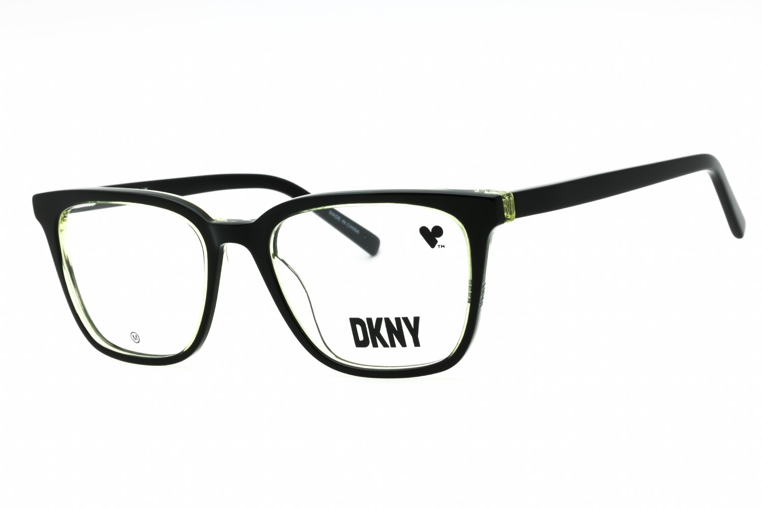 DKNY DK5060 BLACK/CITRON LAMINATE/Clear demo lens 001 52-18-135 MM