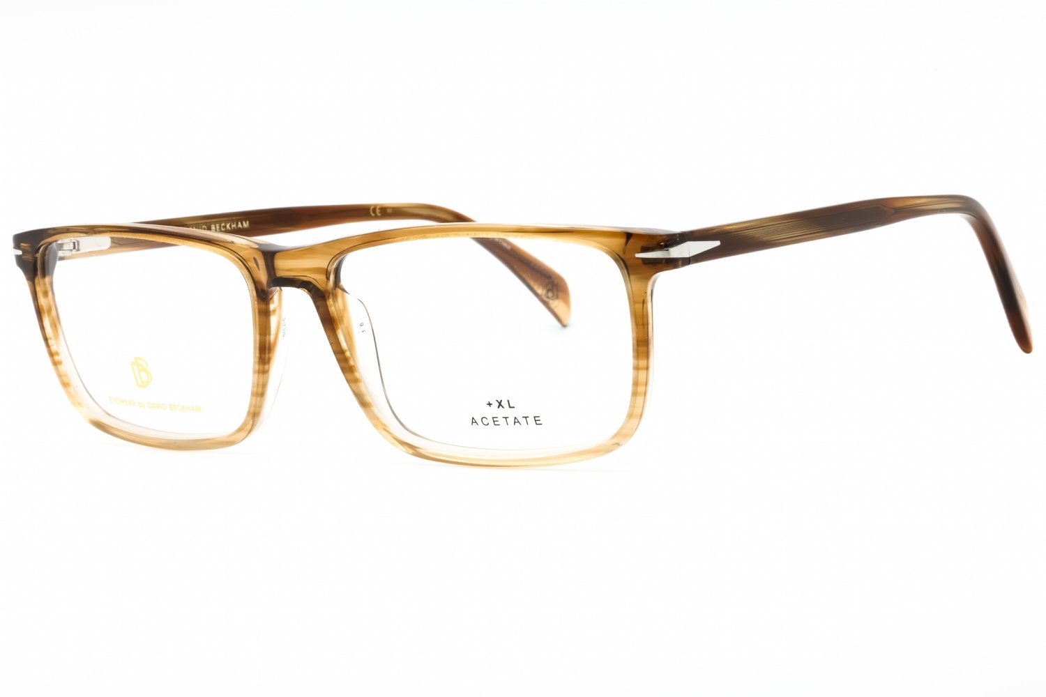 David Beckham DB 1019 STRIPED BROWN BEIGE/Clear demo lens 02ZR 00 57-16-150 MM