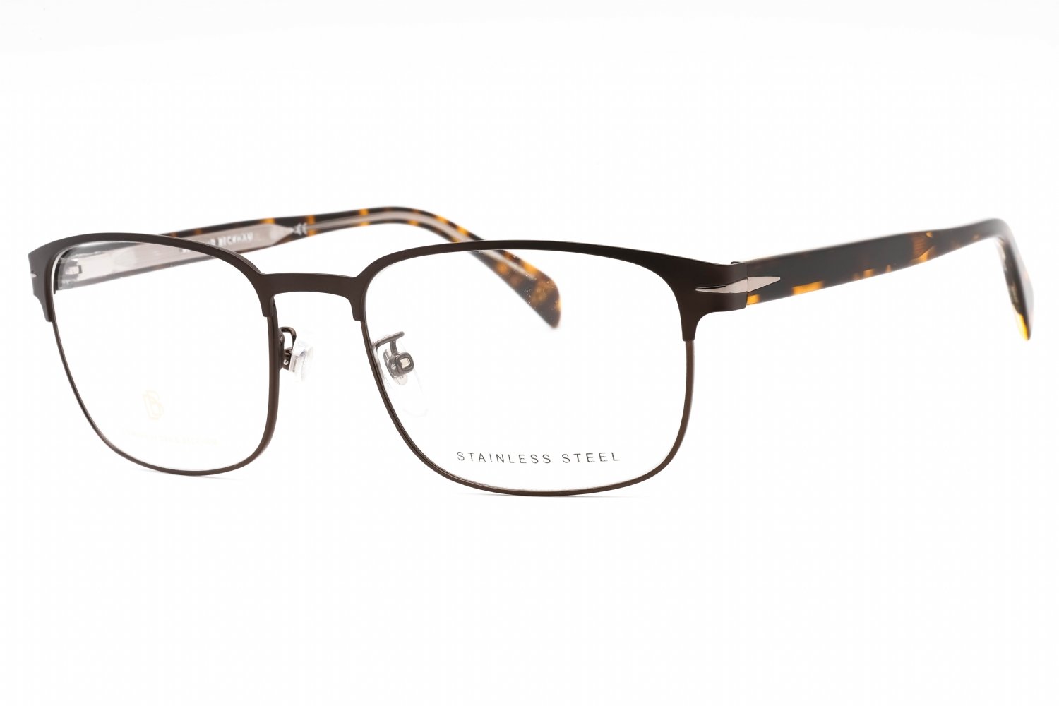David Beckham DB 1066 BROWN MT RUTHENIUM/Clear demo lens 005N 00 56-19-150 MM